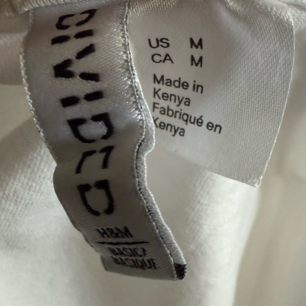 H&M Cropped Camisole Top White Basic Size M - Picture 5 of 6